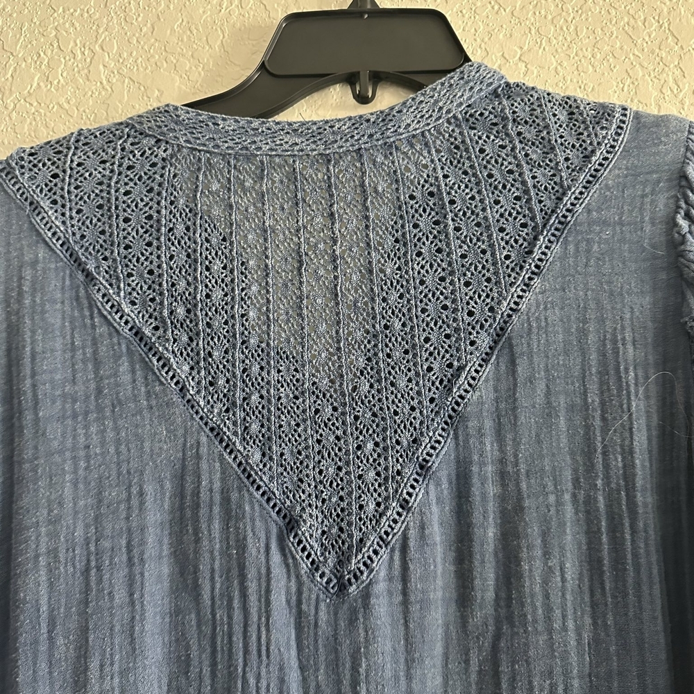 Blue Ruffled Long Sleeve Dress - Picture 7 of 9